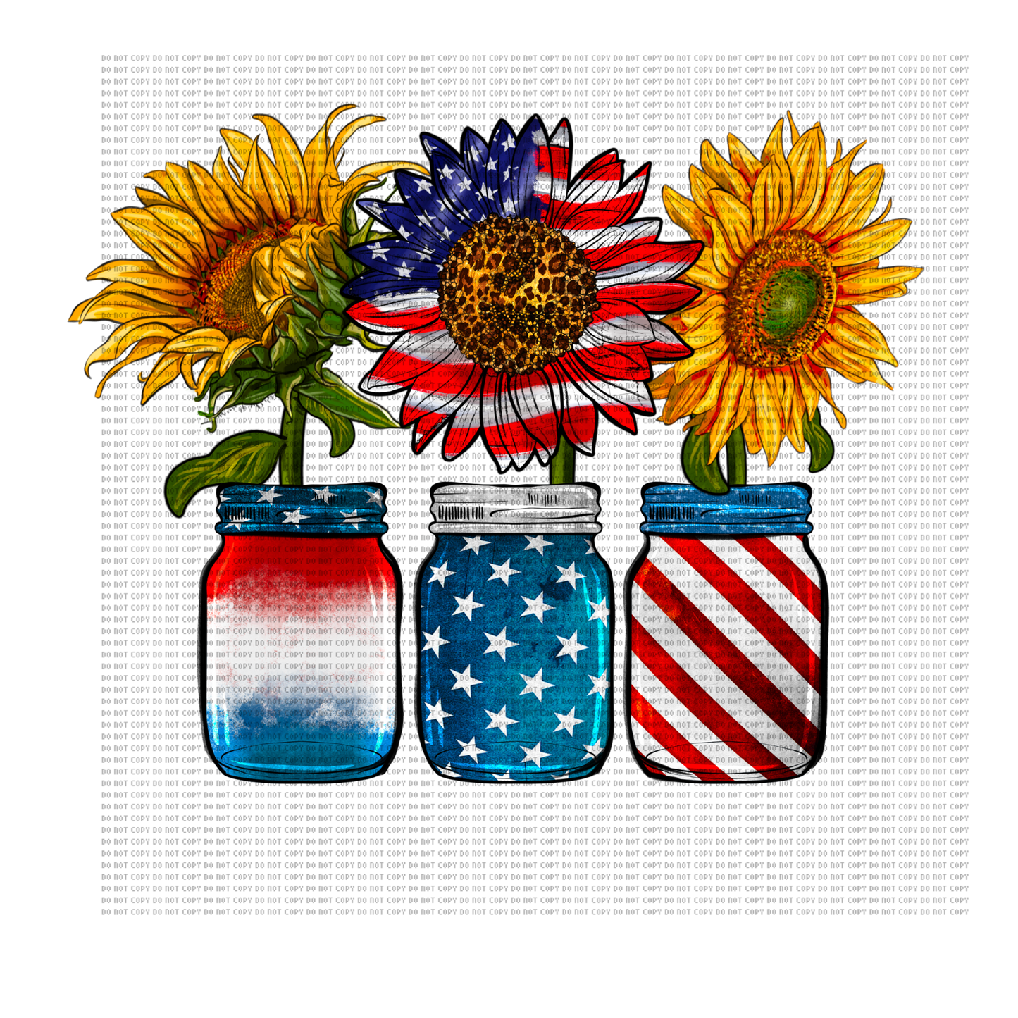 SUN FLOWER MASON JAR DTF TRANSFER