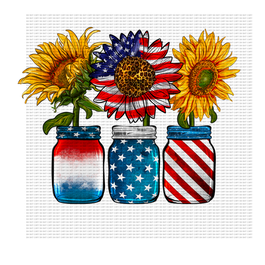 SUN FLOWER MASON JAR DTF TRANSFER