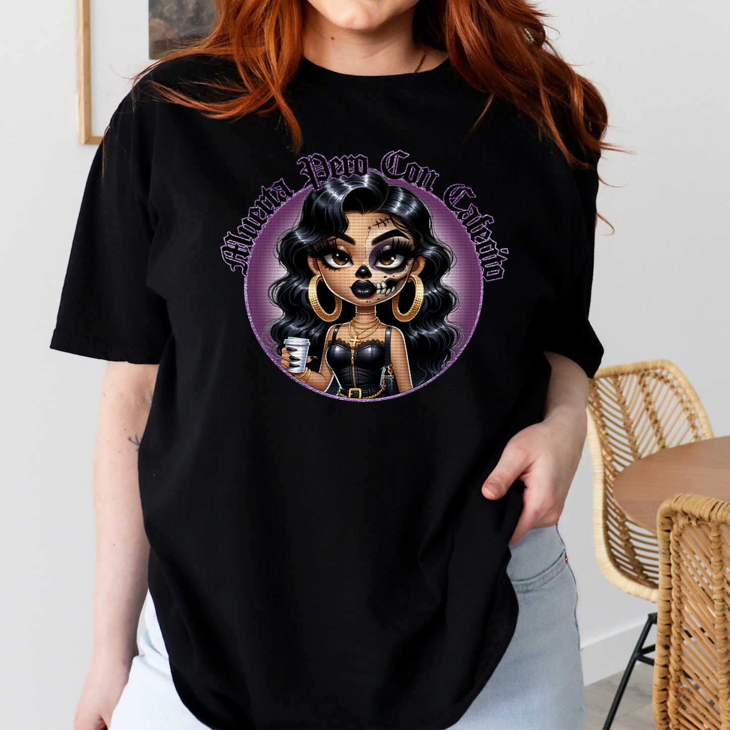 SPOOKY CHICANA BLACK T-SHIRT