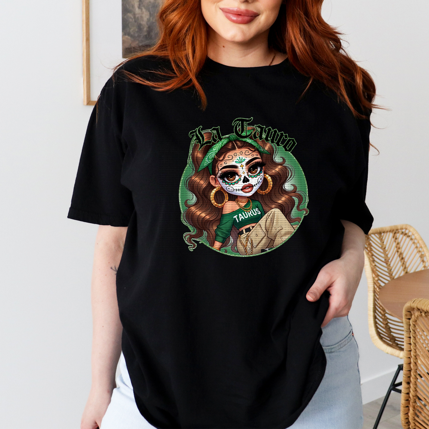 DIA DE LOS MUERTOS LA TAURO BLACK T SHIRT