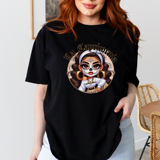 DIA DE LOS MUERTOS LA CAPRICORNIA BLACK T SHIRT