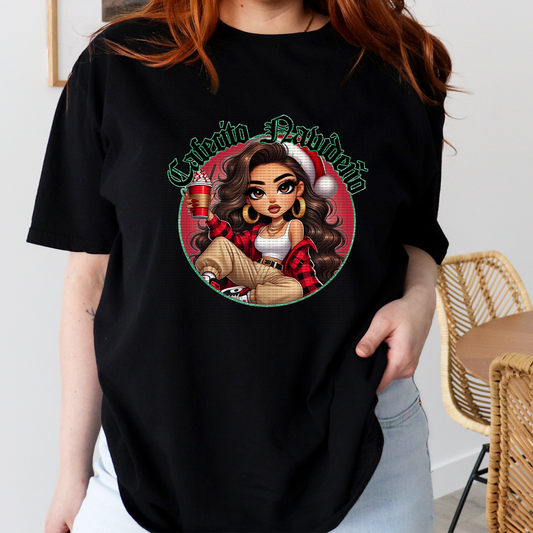 CHRISTMAS CAFECITO NAVIDENO BLACK T SHIRT