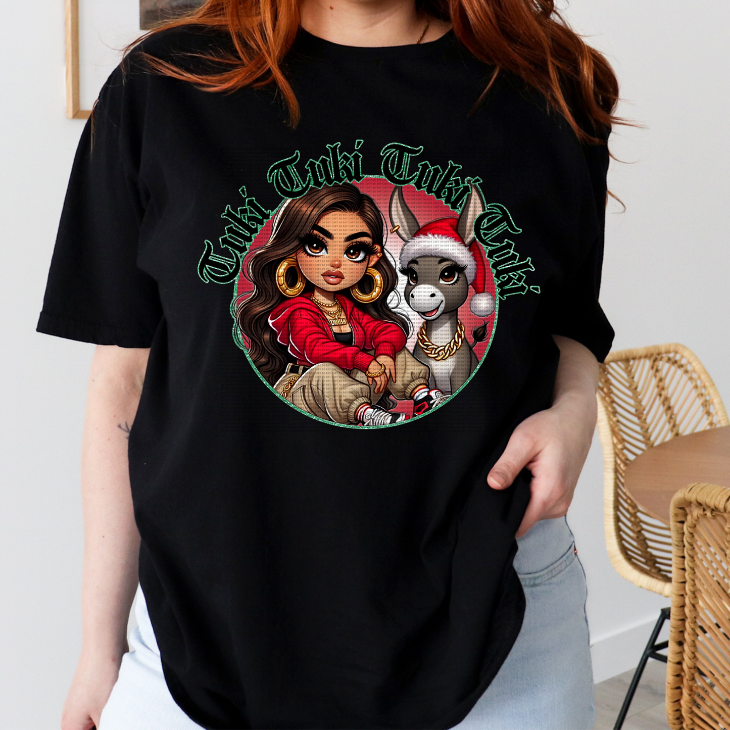 HISPANIC CHRISTMAS TUKI TUKI TUKI BLACK T SHIRT