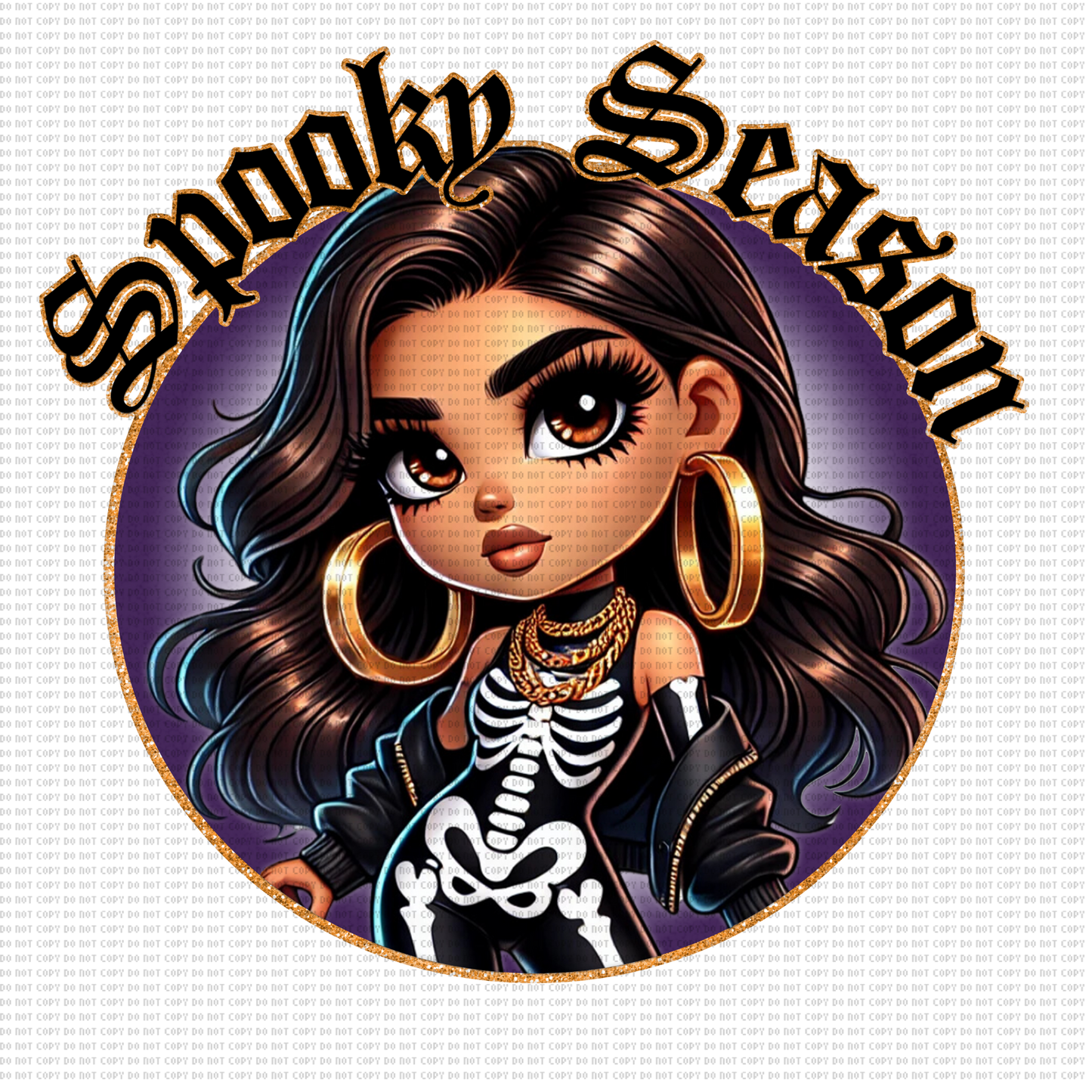 SPOOKY SEASON CHIBI STYLE LATINA DTF TRANSFER 11"