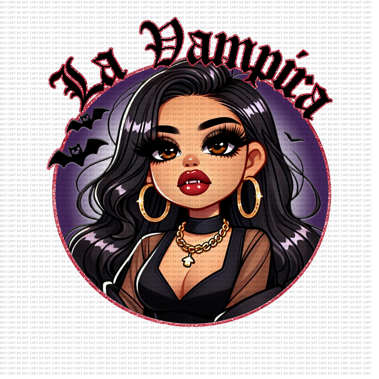 LA VAMPIRA CHIBI STYLE DTF TRANSFER 11"