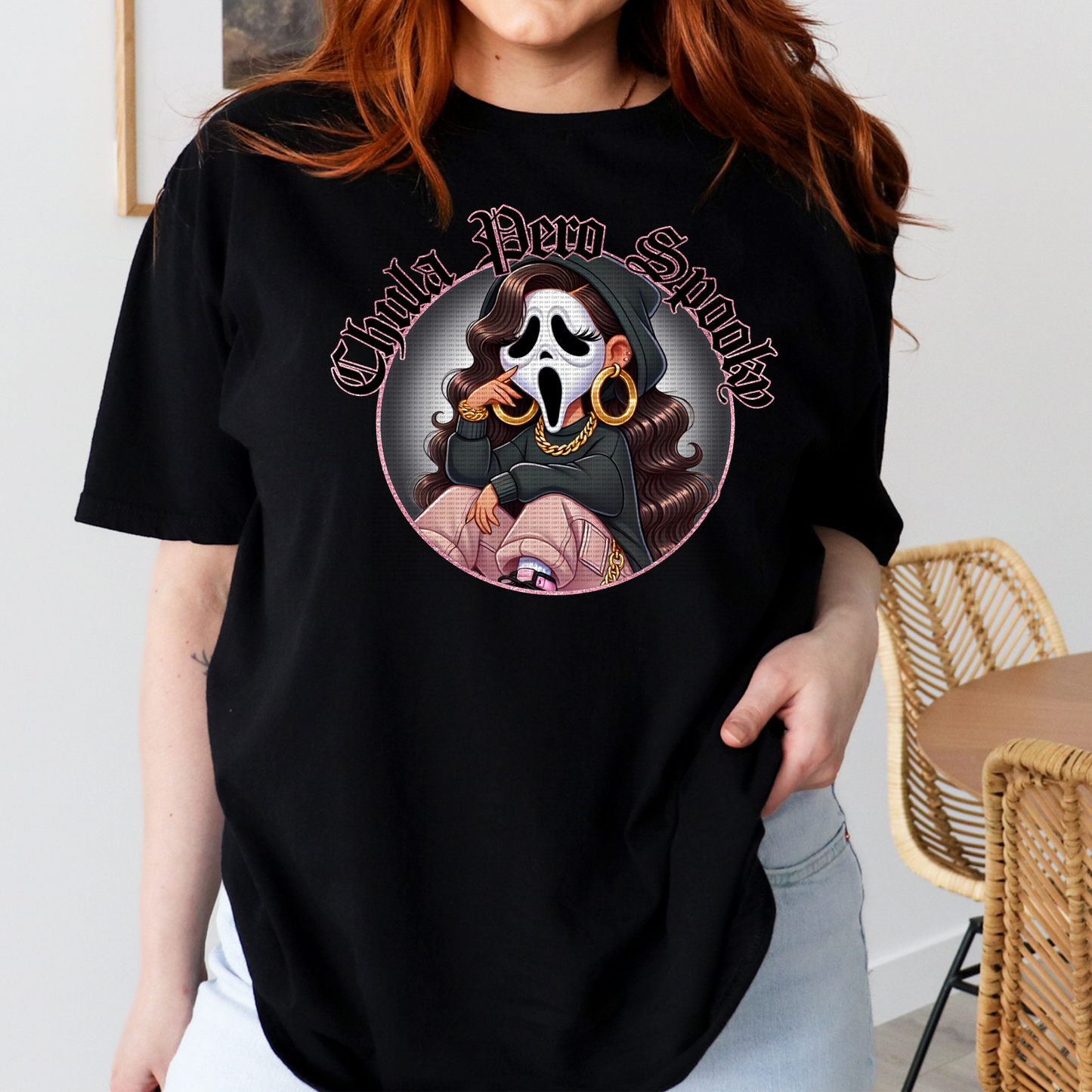 SPOOKY CHICANA BLACK T-SHIRT