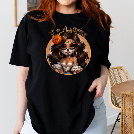 LA CATRINA BLACK T-SHIRT