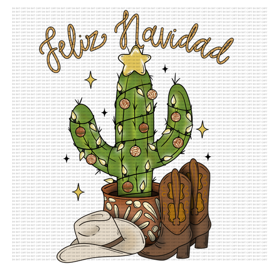 VAQUERO FELIZ NAVIDAD DTF TRANSFER